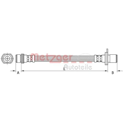 Bilde av METZGER 4111501 Bremseslange venstre bakaksel, innvendig 161 TOYOTA: Auris Hatchback