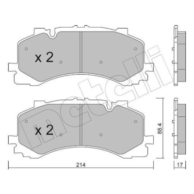 Bilde av METELLI 22 1252 0 Bremseklosser klargjort for slitasjeindikator AUDI: Q7, A6 C8 Avant