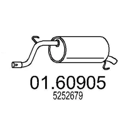 Bilde av MTS 01.60905 Sluttlyddemper 1050 OPEL: Corsa D Hatchback