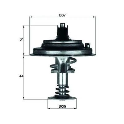 Bilde av MAHLE ORIGINAL TX 26 80D Termostat 80 med tetning MERCEDES BENZ: W124 Sedan, SL Cabrio, S Klasse Sedan