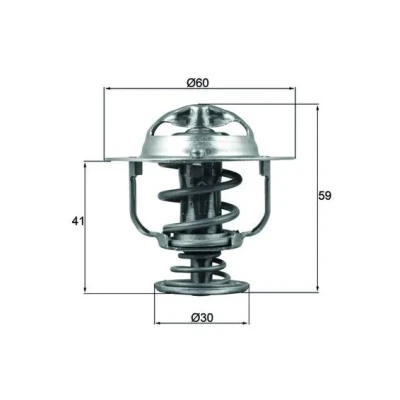 Bilde av MAHLE ORIGINAL TX 177 82D Termostat 82 60 med tetning TOYOTA: Hiace 4 Bus, Land Cruiser Prado 70 SUV, 120, HYUNDAI: SANTA FE 2