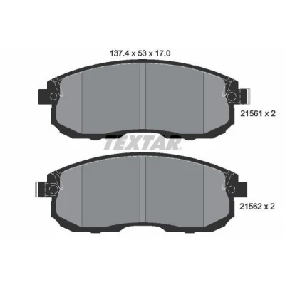 Bilde av TEXTAR 2156201 Bremseklosser med akustisk slitasjevarsel NISSAN: Juke, Maxima V QX Sedan, Pulsar Hatchback