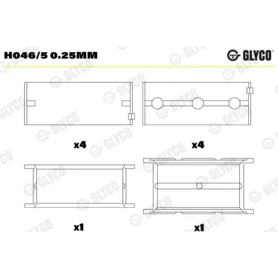 Bilde av GLYCO H046/5 0.25mm Veivaksellager VOLVO: V60 I