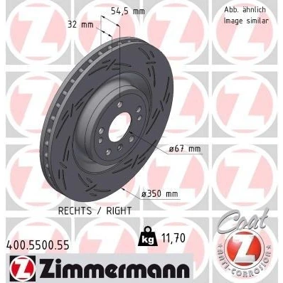 Bilde av ZIMMERMANN 400.5500.55 Bremseskiver 350 32 8/5 5 112 innvendig ventilert, med sliss belagt høy karbon MERCEDES BENZ: GL, ML Klasse, GLE SUV