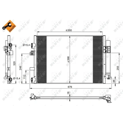 Bilde av NRF EASY FIT 350209 Kondensator med tørker, tetningsring 15,4 10,2 Aluminium 550 FORD: C Max 2