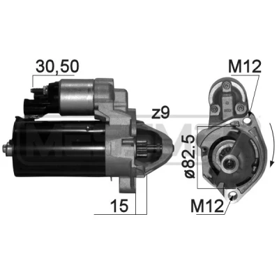 Bilde av ERA 220870A Starter 12 2 9 AUDI: A4 B7 Avant, A6 C6 Sedan