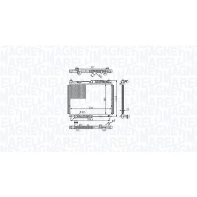 Bilde av MAGNETI MARELLI 350213215500 Radiator for kjøretøy med vanlig gir 385 538 22 Kjøleribber loddet