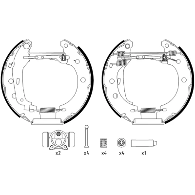 Bilde av TEXTAR Shoe Kit Pro 84052800 bremsesett, trommebremse med hjulsylinder brems, justering RENAULT: Kangoo I Express