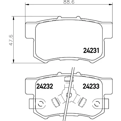 Bilde av HELLA 8DB 355 012 061 Bremseklosser med akustisk slitasjevarsel HONDA: CR V 3, 2, 4