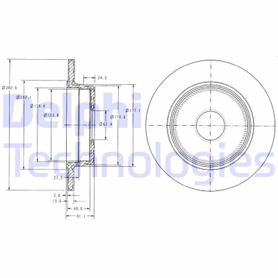 Bilde av DELPHI BG2510 Bremseskiver 278 9 5 fullt ut oljet ubehandlet uten hjullager, ABS sensorring MERCEDES BENZ: E Klasse Sedan, C Sedan