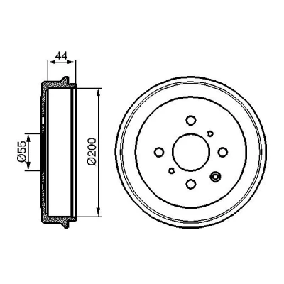 Bilde av BOSCH 0 986 477 148 Bremsetrommel 233 bakaksel TOYOTA: Aygo, CITROËN: C1 I, PEUGEOT: 107 Hatchback