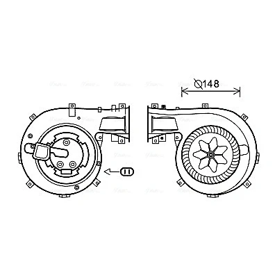 Bilde av PRASCO OL8618 Elektromotor, innendørsvifte 12