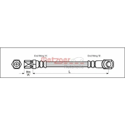 Bilde av METZGER 4117018 Bremseslange 280