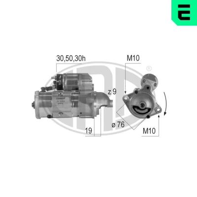 Bilde av ERA 220607A Starter 12 2,2 9 BMW: 3 Sedan, Touring, 5 LAND ROVER: Range Rover