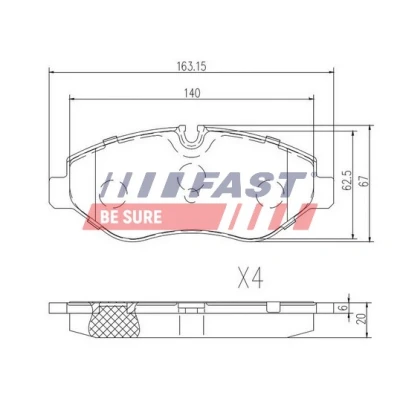 Bilde av FAST FT29019 Bremseklosser framaksel klargjort for slitasjeindikator MERCEDES BENZ: Vito Minibuss, ML Klasse, Tourer