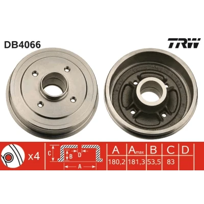 Bilde av TRW DB4066 Bremsetrommel 191
