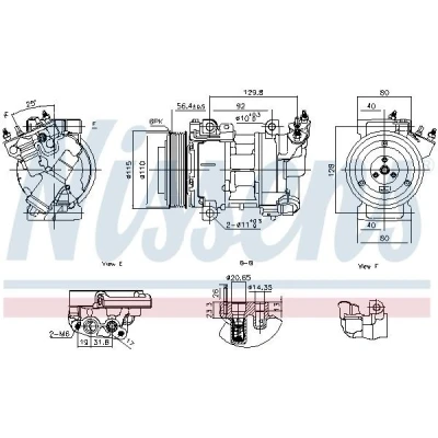 Bilde av NISSENS 891016 Kompressor 5SEL12 12 PAG 46 YF R 134a PEUGEOT: 3008 I