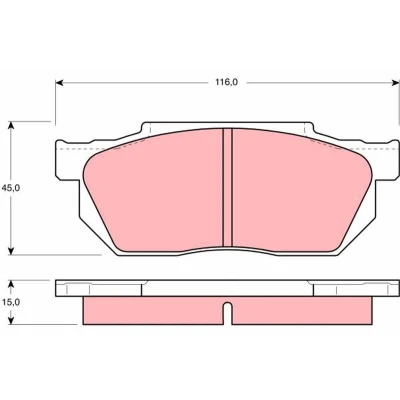 Bilde av TRW GDB358 Bremseklosser ikke klargjort for slitasjeindikator HONDA: CIVIC 4 Hatchback, CRX 1, PRELUDE 2