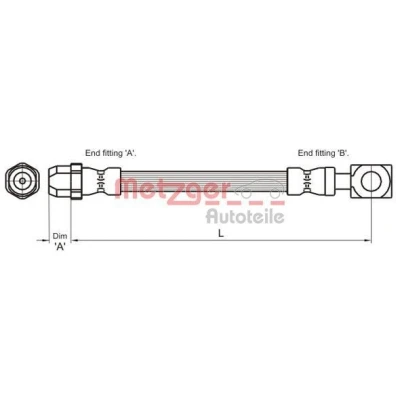 Bilde av METZGER 4111436 Bremseslange 570 MINI: Hatchback, Cabrio