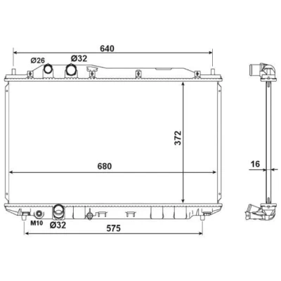 Bilde av NRF 53534 Radiator Aluminium 678 375 16 Kjøleribber loddet