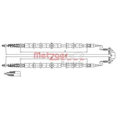 Bilde av METZGER 11.5863 Bremsekabel bak 1592/1403+1592/1403 Skivebrems COFLE OPEL: Astra G CC