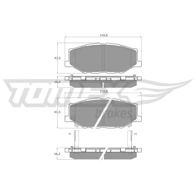 Bilde av Bremseklosser sett TOMEX Brakes TX 60 56