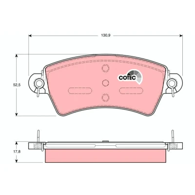 Bilde av TRW COTEC GDB1385 Bremseklosser ikke klargjort for slitasjeindikator PEUGEOT: 206 Hatchback, 306 Hatchback