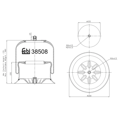 Bilde av FEBI BILSTEIN 38508 Fjærbelg, luftfjæring