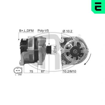 Bilde av ERA 210260A Dynamo 14V 150A BMW: 5 Sedan, 3 Touring, Sedan