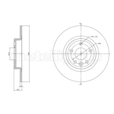 Bilde av METELLI 23 1864C Bremseskiver 300,0 10,0 5 63,5 fullt ut spraylakkert