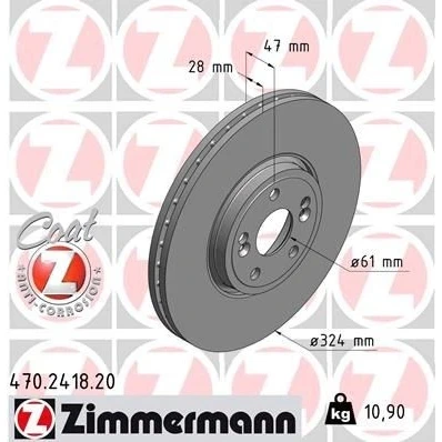 Bilde av Bremseskive, Framaksel, renault espace iv, vel satis, 7701 206 923, 207 357, 8200 177 024, 242 318, 570 191, 8201 695 235