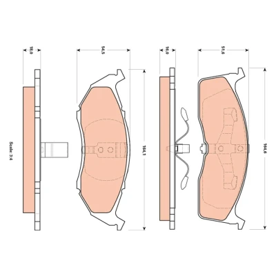 Bilde av TRW GDB4091 Bremseklosser ikke klargjort for slitasjeindikator CHRYSLER: Voyager 4, / Grand 3, DODGE: Caravan IV MPV