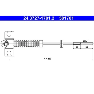 Bilde av ATE 24.3727 1701.2 Bremsekabel 250