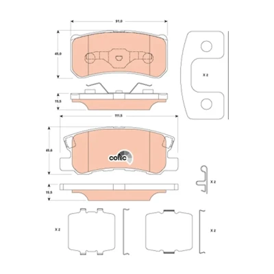 Bilde av TRW COTEC GDB4600 Bremseklosser med akustisk slitasjevarsel tilbehør JEEP: Patriot, Compass, DODGE: Avenger Sedan, Caliber