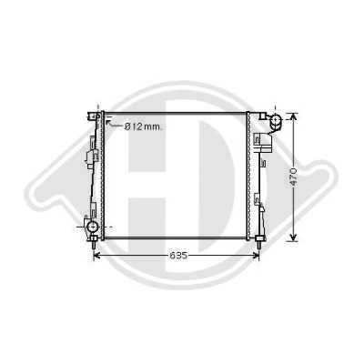 Bilde av DIEDERICHS DCM2953 Radiator 560 470 28 Climate OPEL: Vivaro A Combi, NISSAN: Primastar Minibuss, RENAULT: TRAFIC 2 Bus