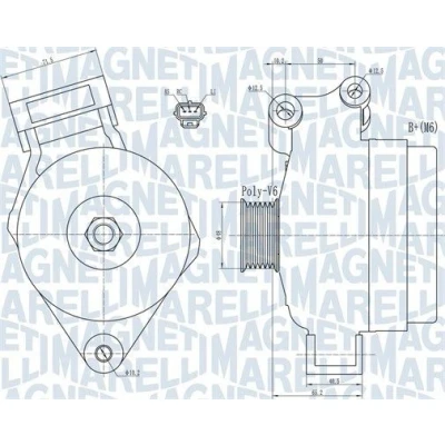 Bilde av MAGNETI MARELLI 063731925010 Dynamo 14V 105A FORD: Focus 2