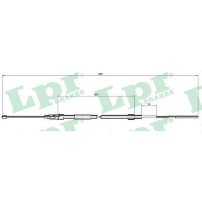 Bilde av LPR C0651B Bremsekabel 1610/1100 Trommelbrems