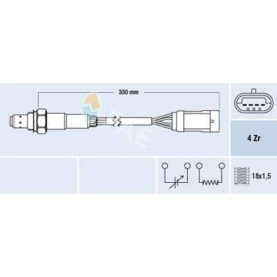 Bilde av FAE 77152 Lambdasonde etter katalysator diagnosesonde RENAULT: Scénic 1