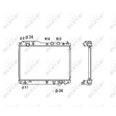 Bilde av NRF 53461 Radiator Aluminium 518 350 25 Kjøleribber loddet