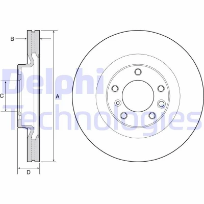 Bilde av DELPHI BG9119C Bremseskiver 350 32 5 ventilert belagt ubehandlet uten hjullager, ABS sensorring MERCEDES BENZ: G Klasse SUV