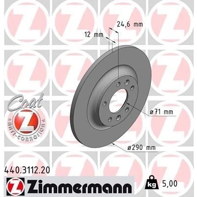 Bilde av Bremseskive, Bakaksel, citroën c5 iii, break peugeot 407, 407 coupé, sw, 508 i, sw 607, rcz, 1618861880, 4246.P9, 424