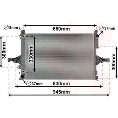 Bilde av VAN WEZEL 59002115 Radiator Aluminium 620 420 45 Kjøleribber loddet VOLVO: S80 I, XC70 I Cross Country, V70 2