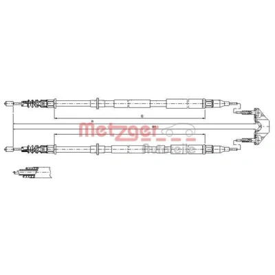 Bilde av METZGER 11.5950 Bremsekabel bak 1326/1156+1293/1085 Trommelbrems COFLE OPEL: Astra H Caravan, GTC