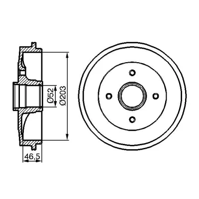 Bilde av BOSCH 0 986 477 124 Bremsetrommel uten hjullager 247 bakaksel PEUGEOT: 206 Hatchback