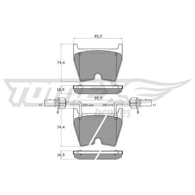Bilde av Bremseklosser sett TOMEX Brakes TX 17 99