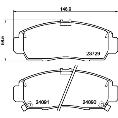 Bilde av HELLA 8DB 355 009 771 Bremseklosser med akustisk slitasjevarsel HONDA: Accord 8, 7 Limousine, CIVIC Hatchback