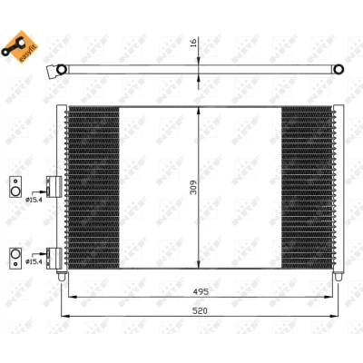 Bilde av NRF EASY FIT 35502 Kondensator med tetningsring 15,4 Aluminium 495