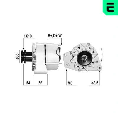 Bilde av ERA 209684A Dynamo 14V 65A VOLKSWAGEN: Passat B2 Hatchback, GOLF 2
