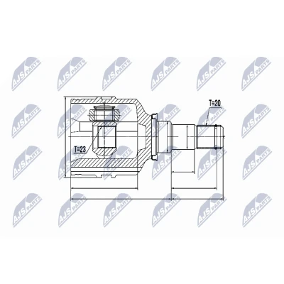 Bilde av Leddsett, drivaksel, Framaksel venstre, toyota avensis, avensis kombi, liftback, sedan, corolla, corolla sedan