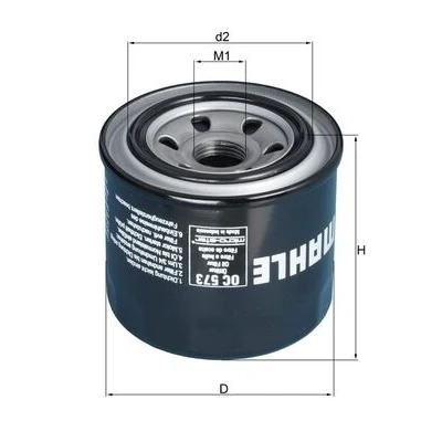 Bilde av MAHLE ORIGINAL OC 573 Oljefilter med en retursperreventil Påskruingsfilter